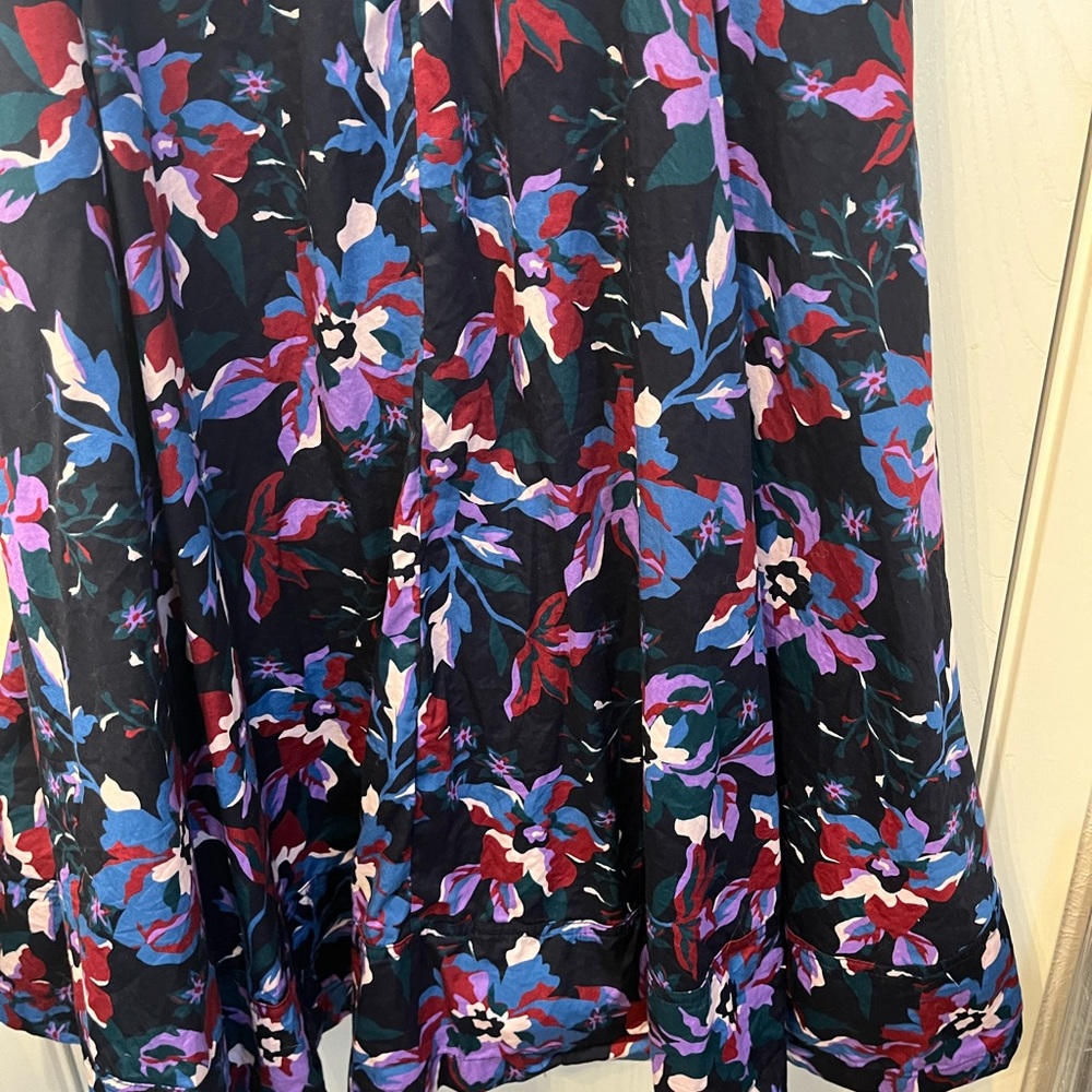 Free Assembly Dark Floral Maxi Midi Dress Cotton Pockets Size XL 16-18 - Picture 10 of 10